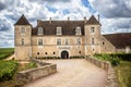 Burgundy, Chateau du Clos de Vougeot and vineyards. France